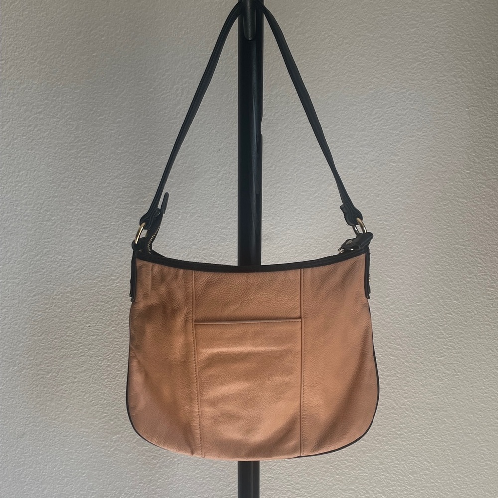Emma Fox Tri Color Leather Tan and Cream Shoulder Bag - Picture 7 of 9